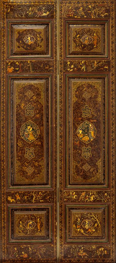 A Pair of Qajar Lacquer Doors | MasterArt